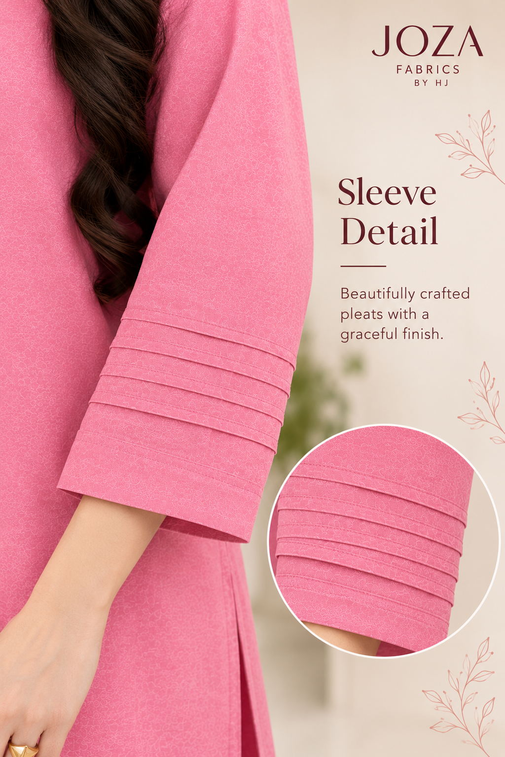 Rose Pink Bana Dora Dhanak 2-Piece Stitched Suit - Image 3